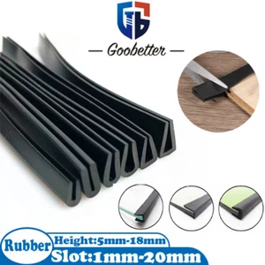 Black Rubber U Channel Edging Trim Seal Door Window Edge Protector Strip U-Shape - Picture 1 of 10