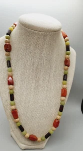 Herbst/Herbst Farben grün, orange und braun 23" Multi Perlen Halskette - Bild 1 von 7