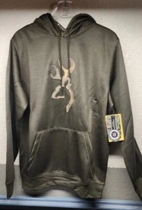 Browning Mens Marsh Hoodie Sweatshirt Forest Night Green Size Large - Picture 1 of 2