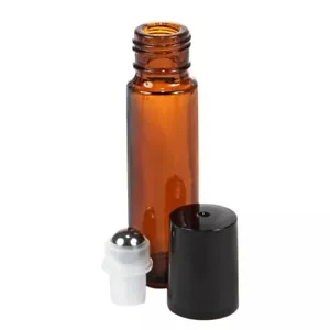 10ml Amber Glass Roll-on Bottles with Stainless Steel Roller Balls High Quality - Picture 1 of 8