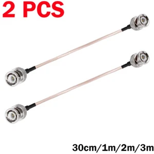 2PCS BNC MALE TO BNC MALE RG316 50-OHM COAX CABLE JUMPER PIGTAIL 1 FT/3 /6/10FT - Picture 1 of 16