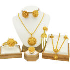 Women Necklace Dubai Gold Plated Jewelry Set Luxury Original Ring Bracelet New