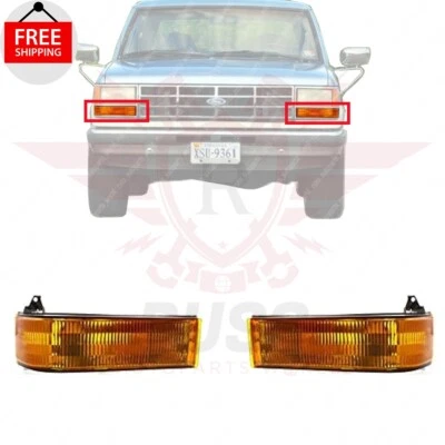 New Front Turn Signal Light Left & Right Side 2Pcs Fits 1989-1992 Ford Ranger - Image 1 of 4