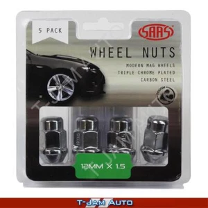 SAAS Wheel Nuts Bulge 12x1.5 Chr 35mm 1x5PK for Daihatsu Charade 1986+ - Picture 1 of 4