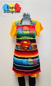 RICAMATO, SUPERMANDILON, LOTERIA, MANDILLO MESSICANO, SARAPE, GREMBIULE, GREMBIULE - Foto 1 di 4