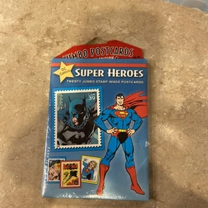 Super Heroes Jumbo Stamp Image Postcards 20 Pcs Superman Batman DC Comics USPS - Picture 1 of 4