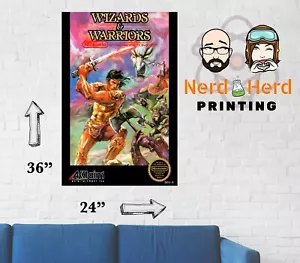 Wizards and Warriors NES Poster Multiple Sizes and Paper 11x17-24x36 - Picture 1 of 2