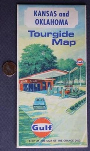 1970 Gulf Oil Gas service station Kansas Oklahoma Tourgide road map Holiday Inn- - Picture 1 of 1