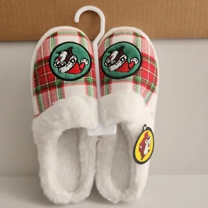 Buc-ee's Women's Christmas Plaid Slippers Size Large (10-11) - Picture 1 of 3