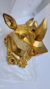 Large Gold Rhino Head Wall Sculpture Resin Animal Art Decor Geometric 3D - Picture 1 of 8