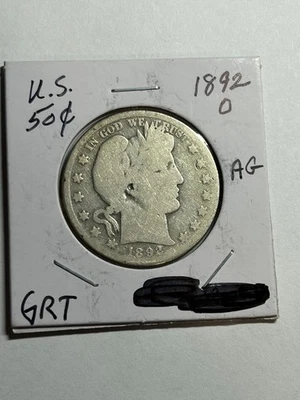 1892 O Barber Half Dollar AG Key Date New Orleans - Image 1 of 4