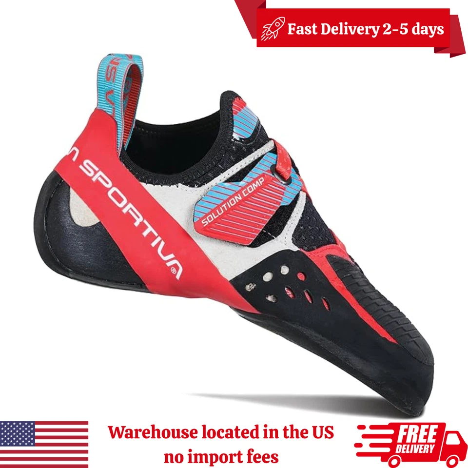 La Sportiva Women's Solution Comp Climbing Shoes - Hibiscus/Malibu Blue - Image 1 of 4