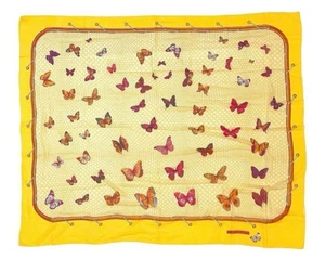 Telo mare HERMES 140 cm x 166 cm cotone coperta farfalla giallo limone quasi ... - Foto 1 di 11