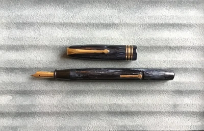 Vintage Conway Stewart 36 fountain pen - blue stripe/GT - Image 1 of 4