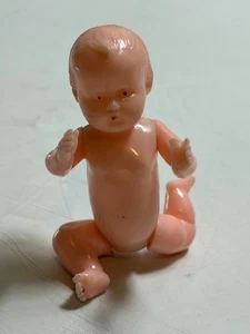 Vintage  JOINTED BABY Hard Plastic. Banner 3” X 2” No Clothes. - Picture 1 of 6