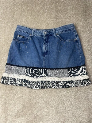 Vintage Y2K Rampage Clothing Company Embellished Denim Mini Skirt Juniors Size 9 - Image 1 of 4
