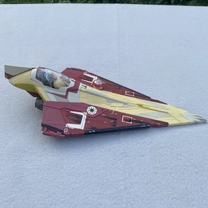 2001 HASBRO STAR WARS OBI WAN KENOBI'S JEDI STARFIGHTER Complete Works + Figure - Picture 1 of 23