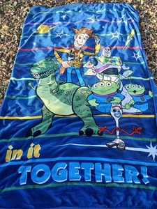 Disney Toy Story 4 Blue Microfiber Twin Sized Blanket 86" x 55" - Picture 1 of 5