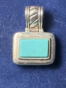 Colgante vintage de plata de ley de México, cuadrado 925 con turquesa - Imagen 1 de 5