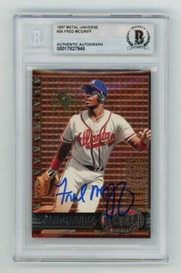 Fred McGriff Signed 1997 Metal Universe Card #34 BAS Beckett Atlanta Braves HOF - Picture 1 of 2