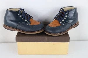Vintage 70er 80er Kleinkind Kind Größe 7 C abgenutzt Leder Chukkas Stiefel marineblau - Bild 1 von 11