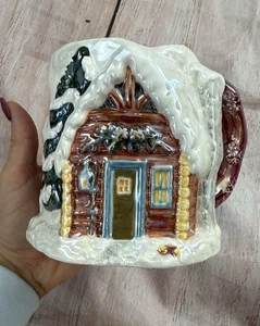 Lebkuchenhaus Kaffeebecher Weihnachten Schneeflocke schillernd Urlaub Winter - Bild 1 von 6