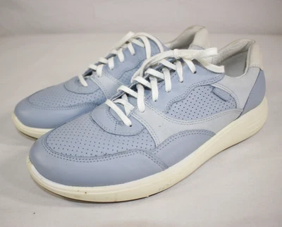 Ecco Zapatos Para Mujer 11 Suave 7 Corredor Retro Cuero Tenis Con Cordones Azul Polvoriento Foto 1 de 4