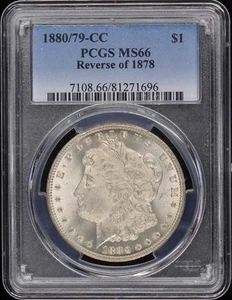 1880/79-CC $1 Reverse of 1878 Morgan Dollar PCGS MS66 - Picture 1 of 2