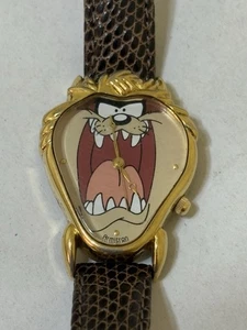 Vintage 1997 Armitron Looney Tunes TAZ Tasmanian Devil Face Shaped Watch - Foto 1 di 3