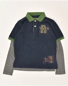 GANT Boys Rugger Graphic Long Sleeve Polo Shirt 6-7 Years Small Navy Blue IL15 - Picture 1 of 3
