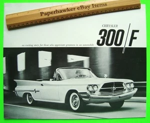 Chrysler 300/F 1960 Super Car Large Prestige 12 pg catálogo en blanco y negro folleto XLNT++ - Imagen 1 de 9