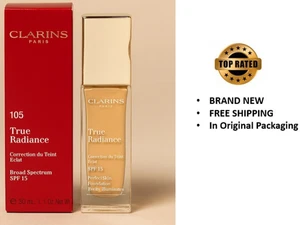 CLARINS PARIS - FONDOTINTA PELLE TRUE RADIANCE PERFECT #105 NUDE (1,1 oz) - Foto 1 di 1