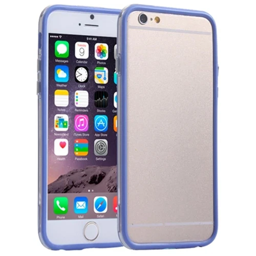 Custodia Bumper in TPU Trasparente e Blu per Apple iPhone 6 Plus - Immagine 1 di 1