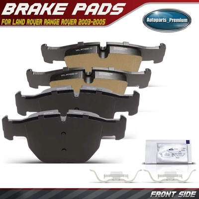 4 pastillas de freno delanteras de cerámica con herrajes para Land Rover Range Rover 2003-2005 Foto 1 de 4