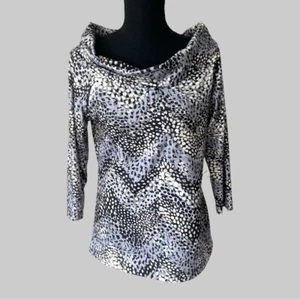 NWT Vintage Andria Lieu Leopard Print Cowl Neck Top Made in USA Size M - Bild 1 von 12