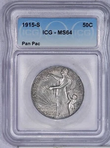 1915-S Panama Pacific Half Dollar 50c ICG MS64 - Picture 1 of 2