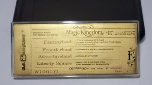 WDW Magic Kingdom 24kt Gold Overlay E Ticket LE 1971 - Zdjęcie 1 z 9