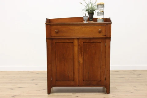 Farmhouse Antique 1850s Empire Kitchen Pantry Cabinet or Cupboard #43638 Cover