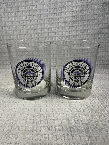 Vtg 1993 Colorado Rockies Inaugural Year Logo Glass Scotch Cup Mug MLB Baseball Cover