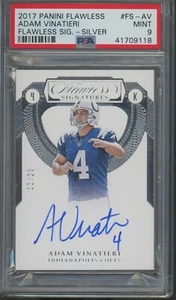 2017 Panini Flawless Adam Vinatieri Silver Signatures Auto /20 PSA 9 - Picture 1 of 2