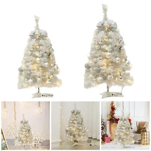 Lighted Tabletop Artificial Christmas Tree Christmas Ornament with Bow Christmas - Picture 1 of 15