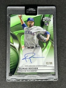 2025 Topps Chrome Black Kumar Rocker Green Auto /99 On-Card Auto Texas Rangers - Picture 1 of 2