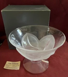 JD Durand Cristal D'Arques Sockelschale mit Fuß Florence Satine mattierte Blütenblätter - Bild 1 von 11
