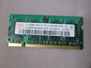 Hynix Laptop Memory SODIMM 512MB (1 x 512) HYMP564S64CP6-Y5 PC2-5300 - Picture 1 of 1