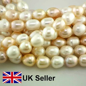 9mm Rice freshwater loose pearl string, multi coloured by Pearls Direct - Picture 1 of 4