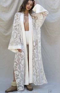 Jen’s Pirate Booty Reflections Flamingo Heights Kimono Natural Size XS/S BNWT - Picture 1 of 12