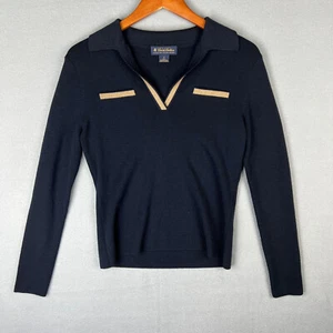 Brooks Brothers Merino Wool Sweater Womans Small Extra Fine Italian V Neck Top - Picture 1 of 7