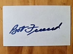 Bob Friend ~ 3x5 Index Card ~ Pirates ~ MLB ~ Blue Sharpie ~ Signed Autographed - Picture 1 of 1