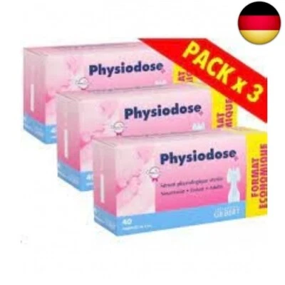 PHYSIODOSE Physiodose Physiologisches Serum – 3 Boxen mit 40 Einzeldosen, 40 S