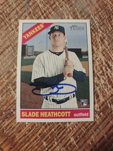 Slade Heathcott Autographed 2015 Heritage Signed Baseball Card #691 Yankees 